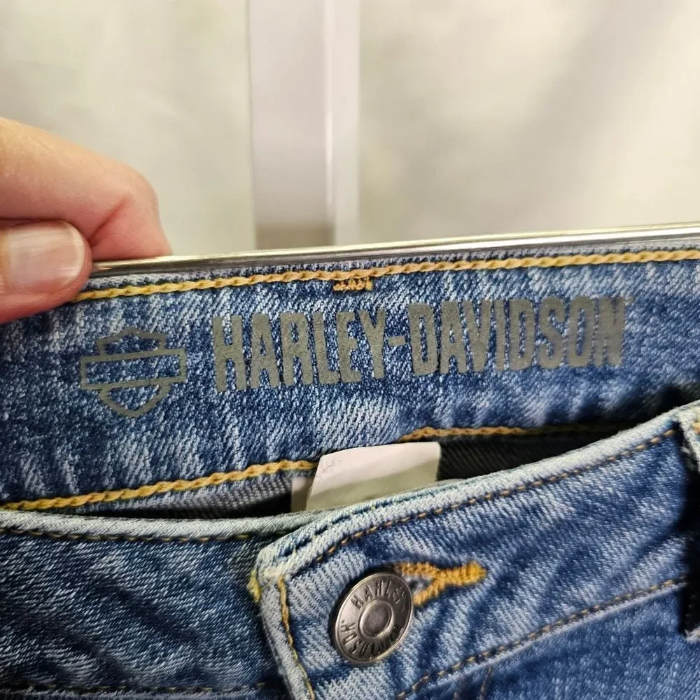 Harley-Davidson High Rise Boot Cut Jeans Medium Indigo Size 30